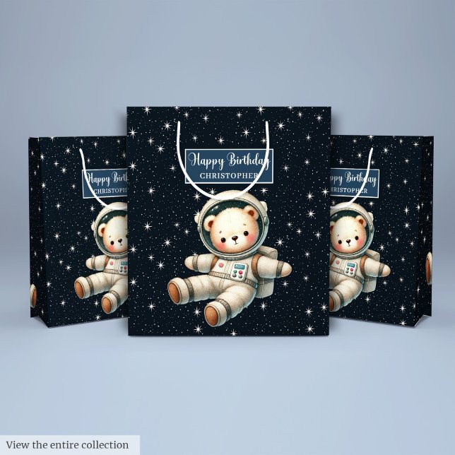 Cute Space Bear Gift Bag for Boy Birthday Party (Cute Space Bear Gift Bag for Boy Birthday Party)