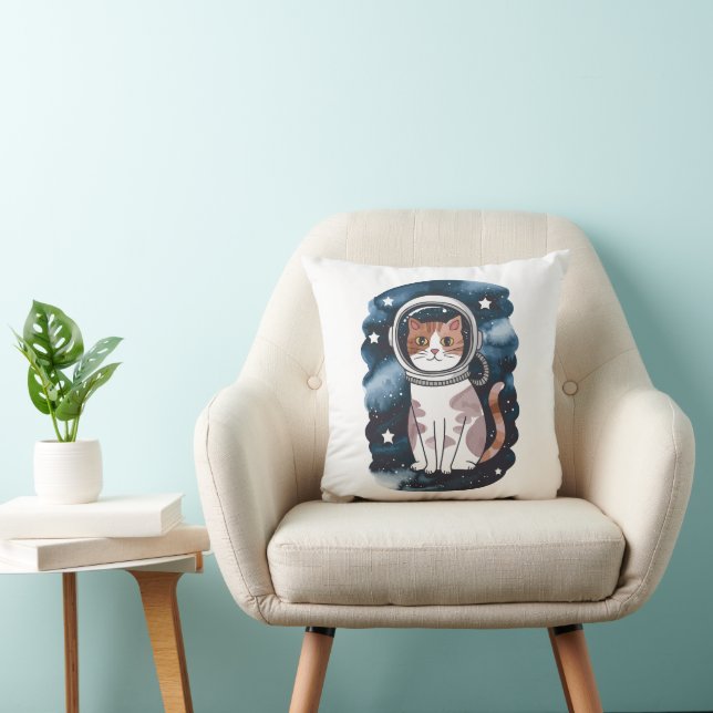 Cute Space Cat Astronaut  Cushion (Chair)