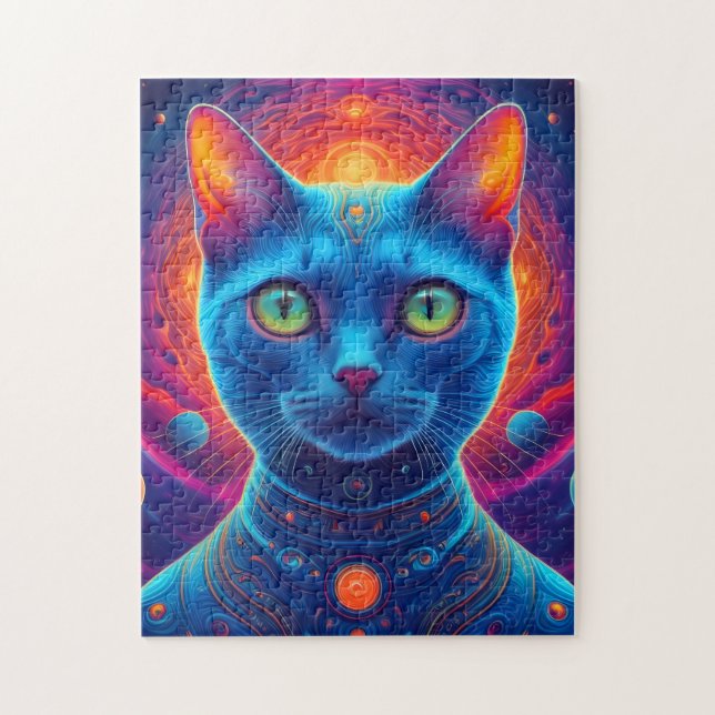 Cute Space Cat Astronaut Jigsaw Puzzle (Vertical)