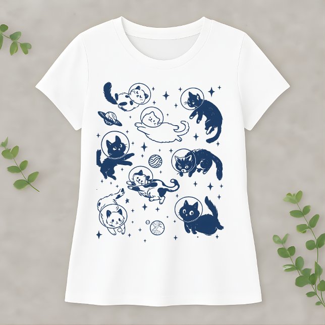 Cute Space Cat Astronaut Kitty Galaxy Lover Kawaii T-Shirt (Creator Uploaded)