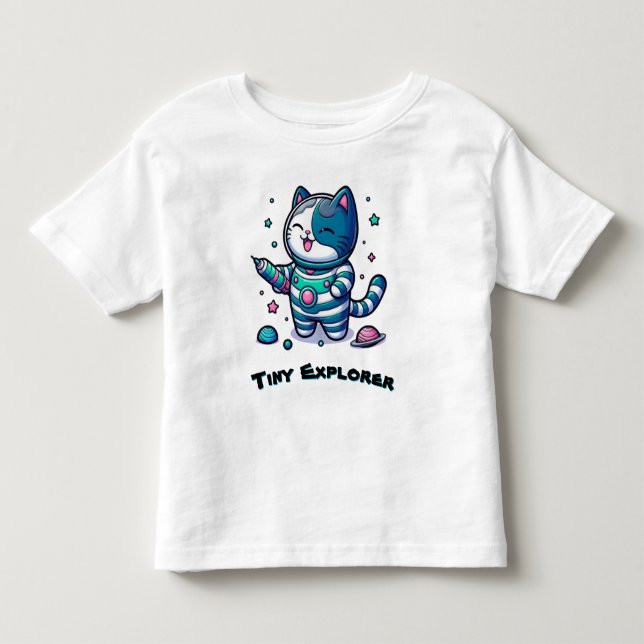 🚀 Cute Space Cat Astronaut 🐱  Toddler T-Shirt (Front)