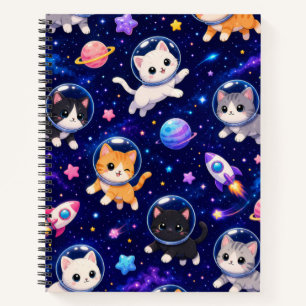 Cute Space Cats and Rockets Notebook