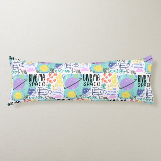 Cute Space Cats Body Pillow (Front)
