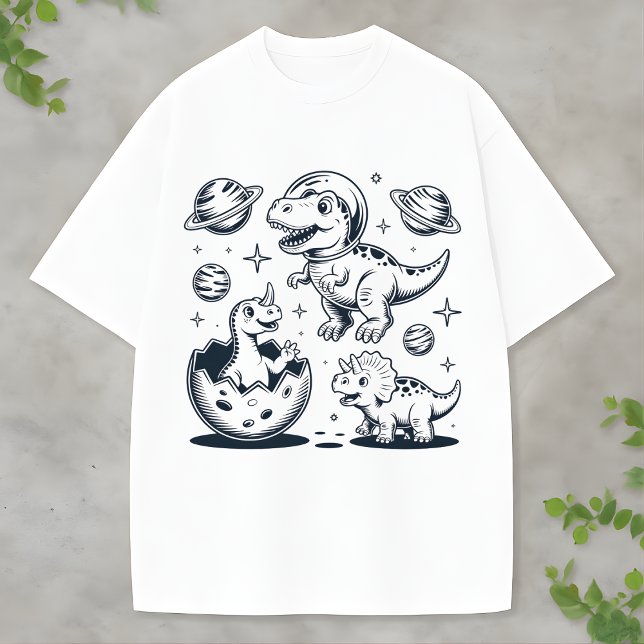 Cute Space Dinosaur Blue Dino Fun Animal Lovers T-Shirt (Creator Uploaded)