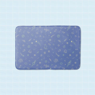 Cute Space Doodle Bath Mat