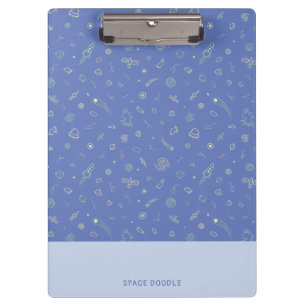 Cute Space Doodle Personalised Clipboard