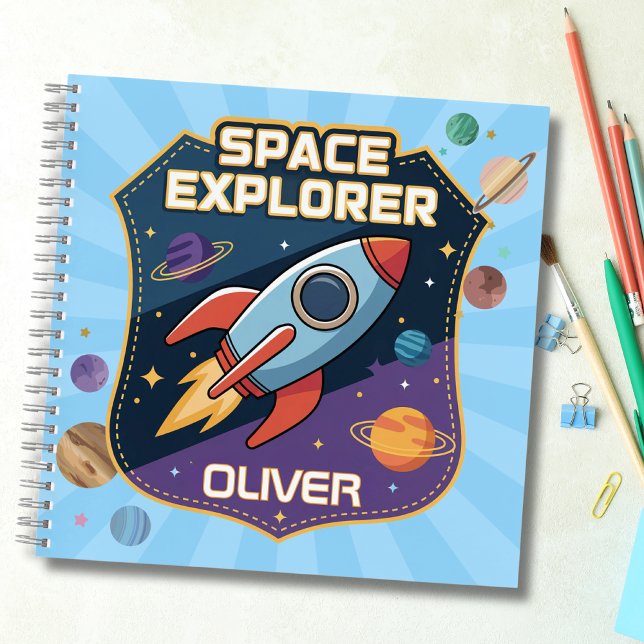 Cute Space Explorer Badge Notebook (Creator Uploaded)