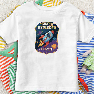 Cute Space Explorer Badge Toddler T-Shirt
