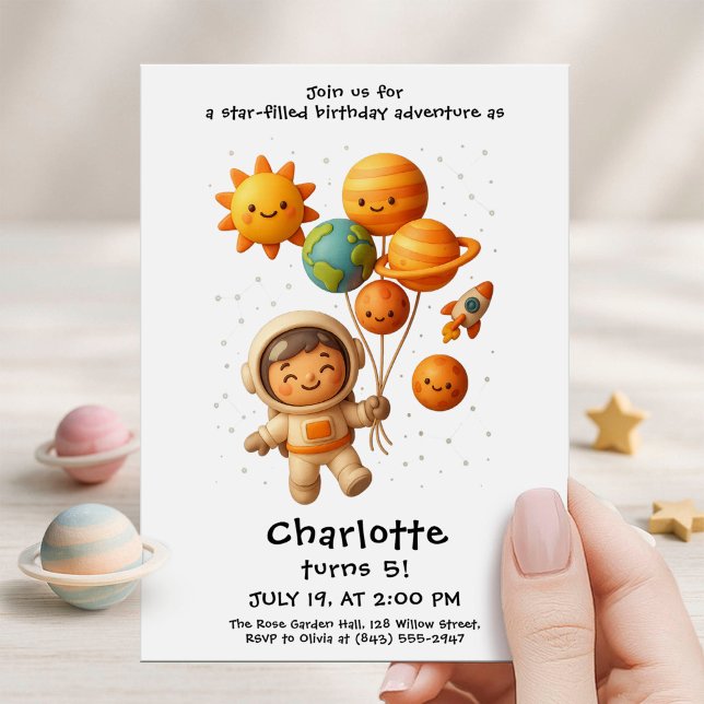 Cute Space Explorer Birthday Card (Creator Uploaded)