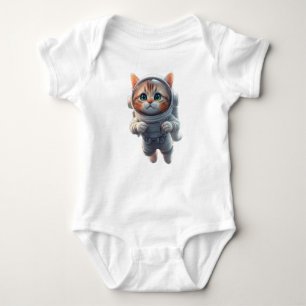 cute space explorer Cat  Baby Bodysuit