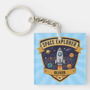 Cute Space Explorer Key Ring