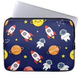 Cute Space Explorer Kids Pattern Laptop Sleeve