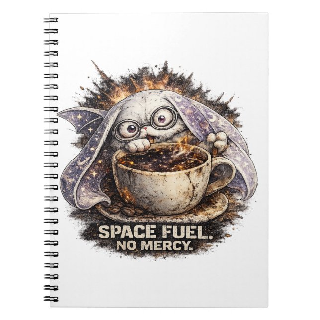Cute Space Fuel Bunny Coffee Halloween Magic Notebook (Front)
