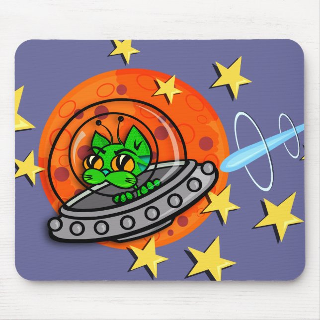CUTE SPACE KITTY CAT MOUSE PAD (Front)