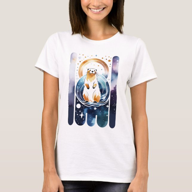 Cute Space Otter T-Shirt (Front)