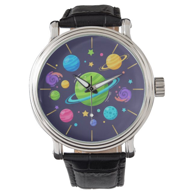 Cute Space Planets Watch (Front)