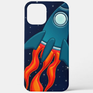 Cute Space Rocket and Outer Space Design iPhone 12 Pro Max Case