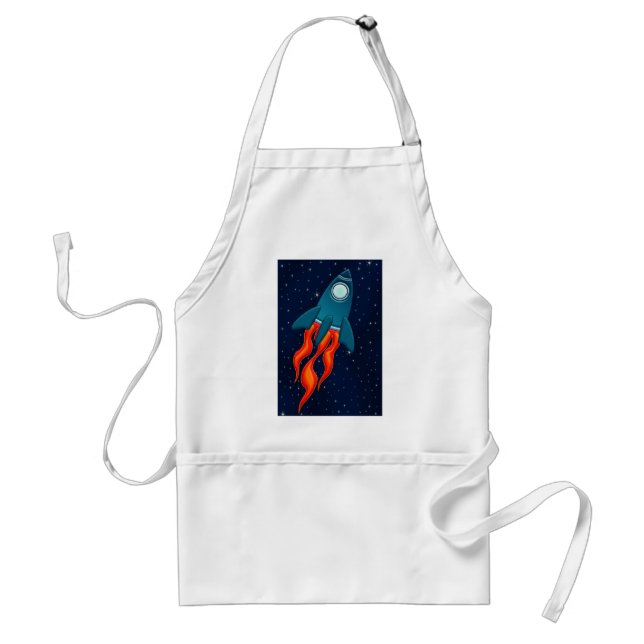 Cute Space Rocket and Outer Space Design Standard Apron (Front)