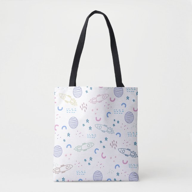 Cute Space Rockets Pattern | Tote Bag (Front)