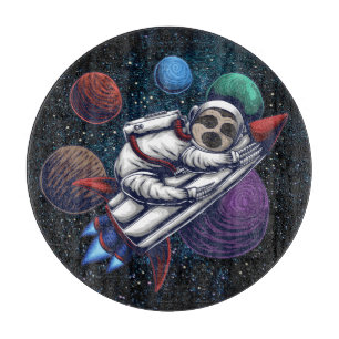 Cute Space Sloth Cutting Board
