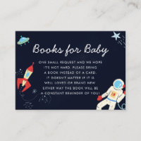 Cute Space Theme Baby Shower Book Request