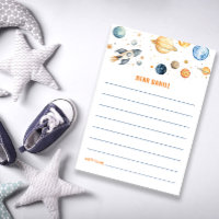 Cute Space Time Capsule Card Planets Boy Birthday