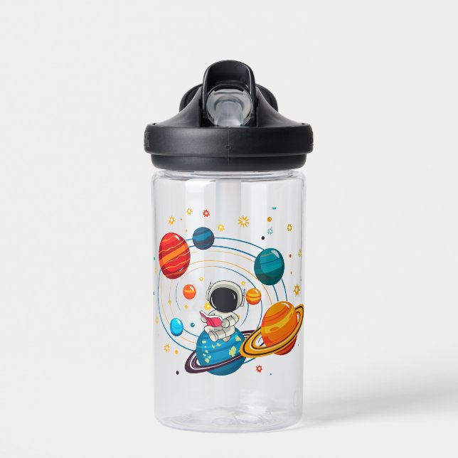 Cute Space Water Bottle for Kids (Front)