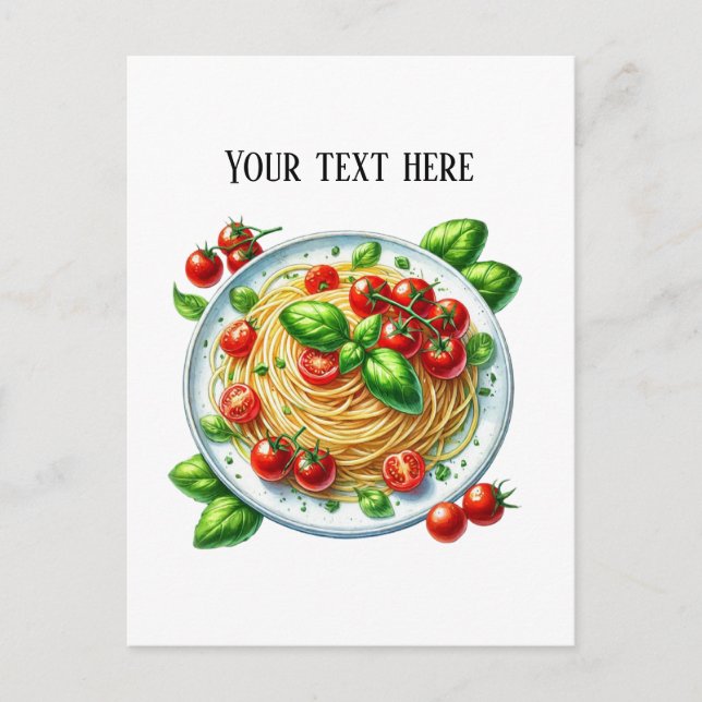Cute Spaghetti add text  Postcard (Front)
