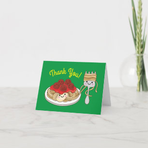 Cute Spaghetti Kids Birthday Party Kawaii Card