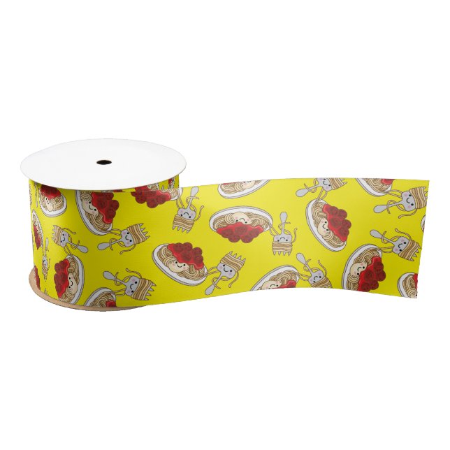 Cute Spaghetti Kids Birthday Party Kawaii Satin Ribbon (Spool)