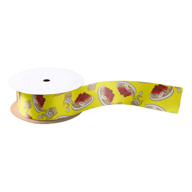 Cute Spaghetti Kids Birthday Party Kawaii Satin Ribbon (Spool)
