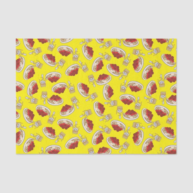 Cute Spaghetti Kids Birthday Party Kawaii Tissue Paper (Front)