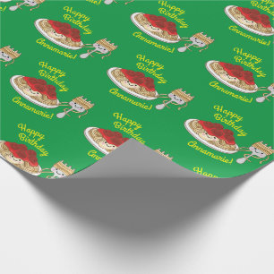 Cute Spaghetti Kids Birthday Party Kawaii Wrapping Paper