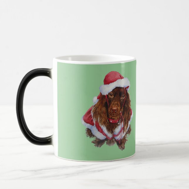 Cute spaniel puppy dog Christmas mug (Left)