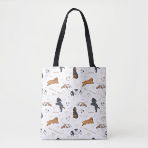 Cute Spaniels dogs pattern Tote Bag