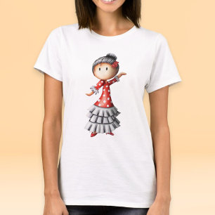 Cute Spanish Sevillana Flamenco Dancer T-Shirt