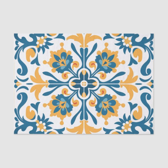 Cute Spanish tile pattern decoupage  Tissue Paper (Front)