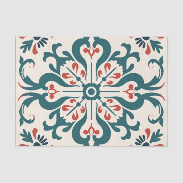 Cute Spanish tile pattern decoupage  Tissue Paper (Front)