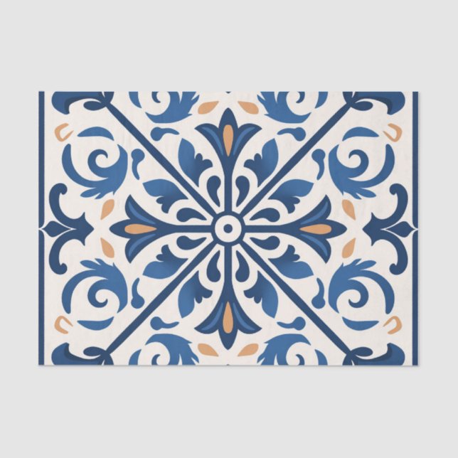 Cute Spanish tile pattern decoupage  Tissue Paper (Front)
