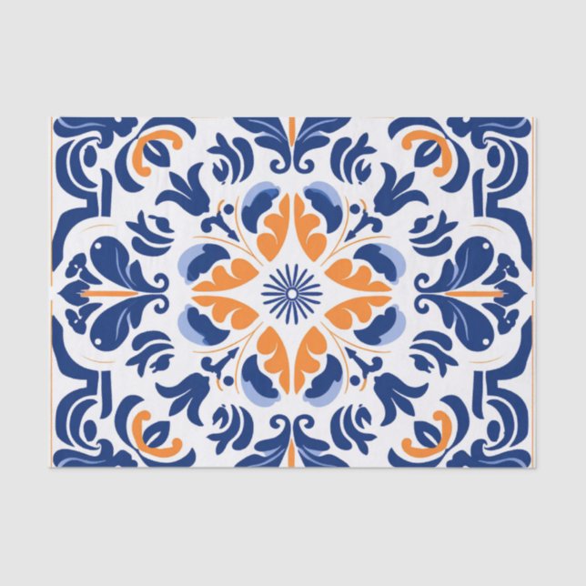 Cute Spanish tile pattern decoupage  Tissue Paper (Front)