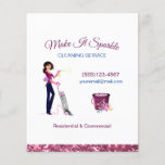 Cute Sparkle Cartoon Maid Cleaning Services Flyer<br><div class="desc">Cute Sparkle Cartoon Maid Cleaning Services Business Flyers.</div>