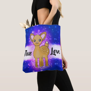 Cute Sparkle Deer in Shining True Love Tote Bag