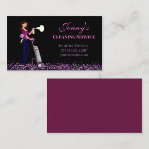 Cute Sparkle Maid Cleaning Service Business Card