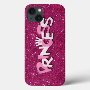 Cute Sparkly Hot Pink Princess Glitter iPhone 13 Case