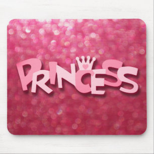 Cute Sparkly Pink Princess Bokeh Mouse Pad