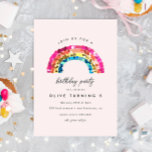 Cute Sparkly Sequin Rainbow Birthday Party Invitation<br><div class="desc">Cute Sparkly Sequin Rainbow Birthday Party Invitation</div>