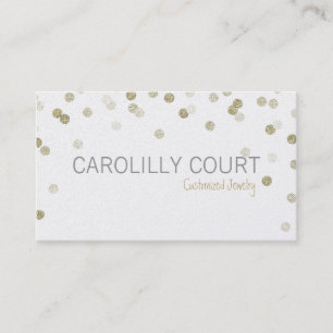 CUTE SPARKLY stylish confetti classy gold glitter Business Card