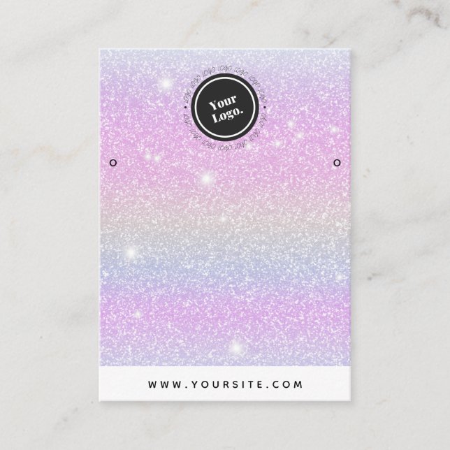 Cute & Sparkly Unicorn Glitter Earrings Display Business Card (Front)