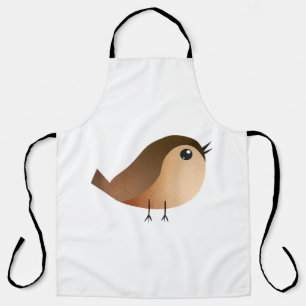 Cute Sparrow Bird Cartoon Apron