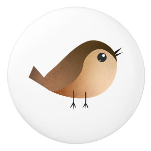 Cute Sparrow Bird Cartoon Ceramic Knob